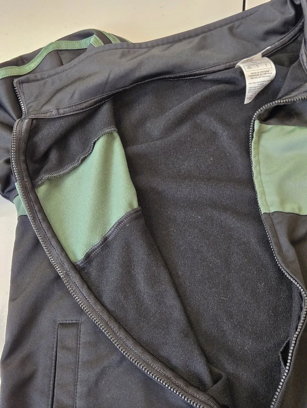 Adidas Black and Green Kids' Track Jacket Large 14/16